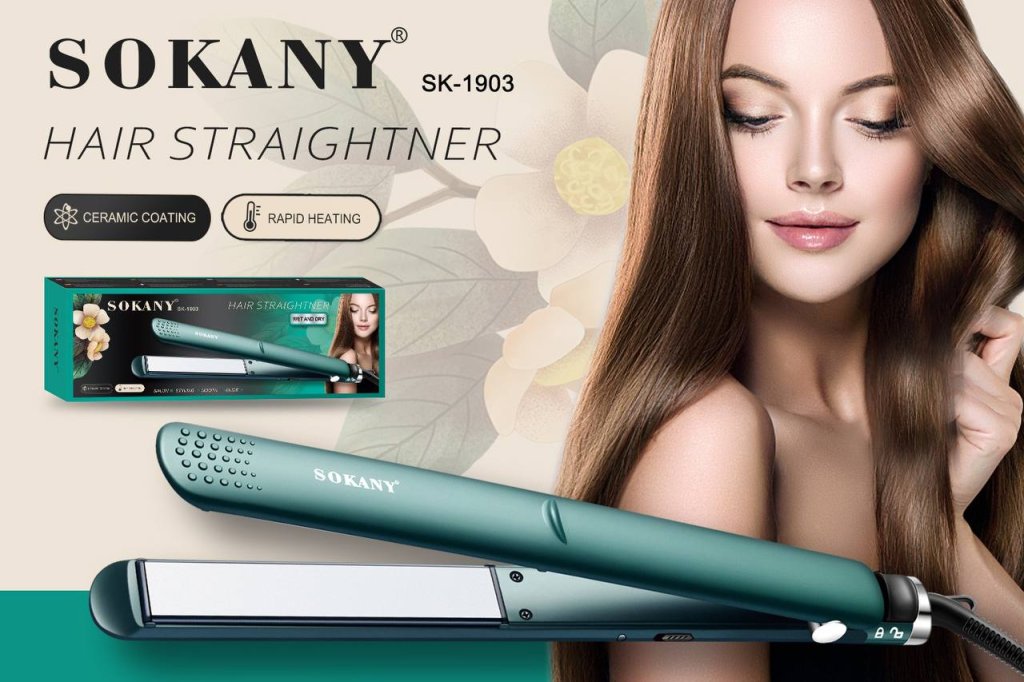 ម៉ាស៊ីនកៀបសក់ត្រង់ភ្លីតូច SOKANY