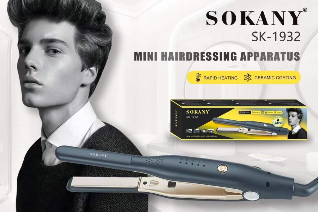 ម៉ាស៊ីនកៀបសក់ត្រង់ភ្លីតូចសំរាប់សក់ខ្លី SOKANY